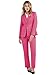 Kelyaa Women's 3 Pieces Suit Lady's 2 Buttons Peak Lapel Business Casual Office Outfits Slim Fit Blazer Jacket Vest Pants Set Rose Pink