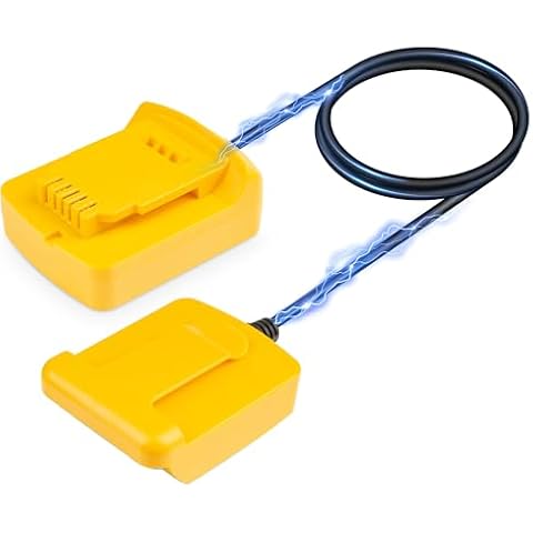 TAIRDA Battery Adapter Compatible for dewalt 18v/20v Battery to Compatible for dewalt 18v/20v Cordless Power Tools, with 4.9FT Cable, Yellow (Adapter Only) Cover