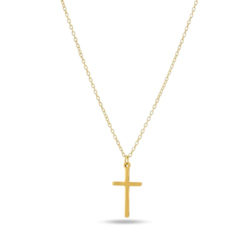 Image of PALMONAS 18k Gold Plated Golden Cross Necklace for Women - Gift for Girls & Women | Waterproof & Anti-Tarnish Necklace