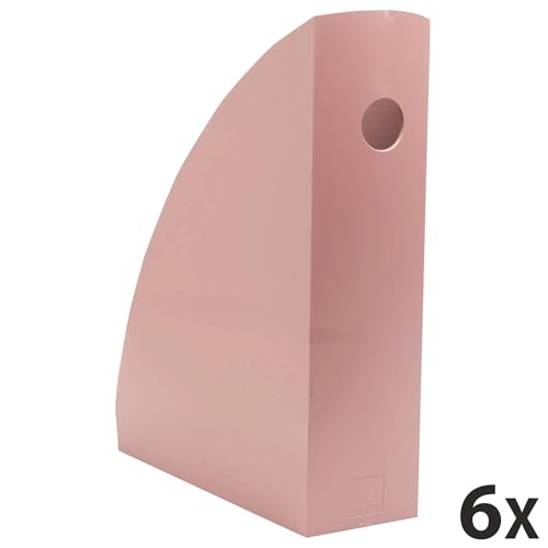 Exacompta - Ref. 18238D – Karton mit 6 Zeitschriftensammlern MAG-CUBE Skandi, Kataloge, Zeitschriften, Aufbewahrung für Dokumente – Maße 26,6 x 8,2 x 30,5 cm – A4+ – Altrosa