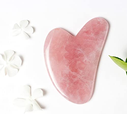 Gua Sha Massage Tool for Scraping Facial,Rose Quartz Natural Crystal Stone Massager for Face,Gua Sha Facial Tools,Rose Quartz Gua Sha Tool (01 pink)