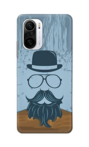 Image of PRINTFIDAA Mustache Beard and Hairstyle Hipster in Glasses Printed Designer Hard Case for Redmi K40 Back Cover -(e) RPM1002