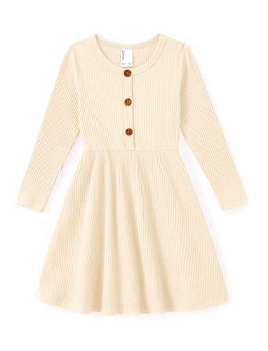 Image of PATPAT Baby & Toddler Girl Ribbed Knit Cotton Dress – Versatile Sleeveless Summer Tank & Long Sleeve Fall Dress, Sizes 3M–6Y