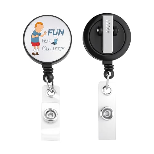 AKTAP Burgers Merch Fun Hurt My Lungs Badge Holder Retractable Clip Funny Cartoon Comedy TV Show Gifts for Fans Medical Staff (Fun Hurt My Lungs Badge)