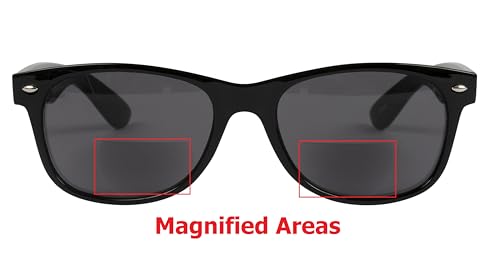I-Sential Bifocal Reading Sunglasses Sun Readers Tinted Glasses Retro Black Frame Mens Womens Classic With Case +1.75 - Image 3