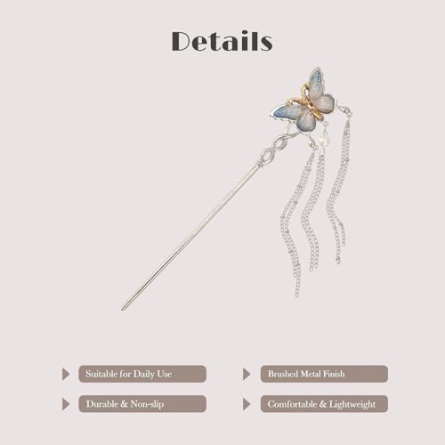 Image of INHEAVEN Metal Hair Sticks for girl Vintage Hair Chopsticks for Women Minimalism Irregular Curve Hair Sticks for Buns Chinese Hair fork for Women (stick 06)