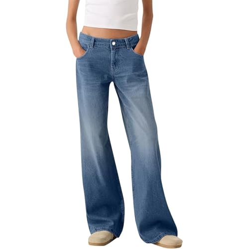 Sweatpants Jeans for Women Baggy High Waited Jeans Wide Leg Boyfriend Y2K Streetwear Denim Pants with Pocket4