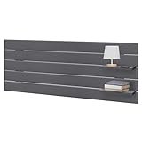 DHOME Cabecero con Estantes de Madera reciclada DM Colgante Pared Estilo Palet Cama Vintage Nordico Herrajes incluidos (Palet Horizontal, 160cm)