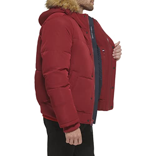 Image of Tommy Hilfiger Men's Arctic Cloth Quilted Snorkel Bomber Jacket (Standard and Big & Tall)