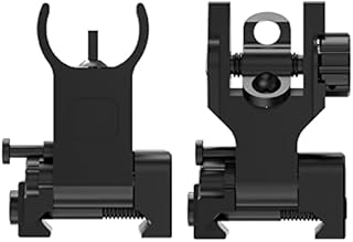Twod Flip up Rifle Sight Double Aperture Iron Sights Picatinny Spare Front and Rear Scope