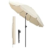 VOUNOT® Ombrellone da Spiaggia 2m Inclinabile Altezza Regolabile, Ombrellone da Giardino c...