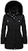 MOERDENG Women's Winter Puffer Coat Thicken Fleece Lined Down Jacket Waterproof Faux Fur Detachable Hooded Parka