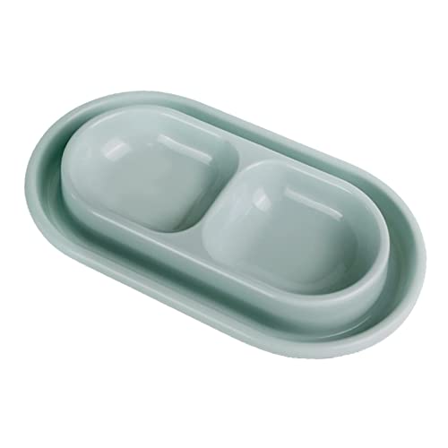 Baoblaze Cat Food and Water Bowl Set Cats Feeding Bowls Outside Easy to Clean Double Pet Food Bowl Dog Bowl Set for Small Medium Size Dogs Kitten Cats, Small Gray, as described