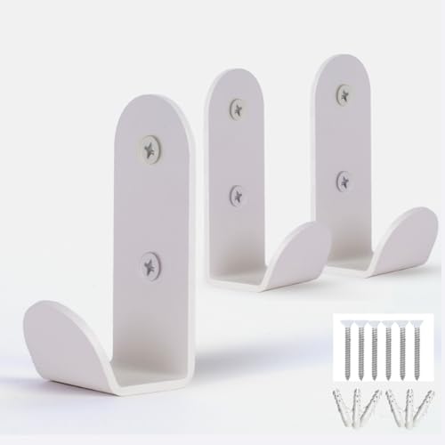 ARTiLETTO Heavy-Duty White Wall Hooks for Hanging (Set of 3) – Stylish & Sturdy Metal Hooks for Coats, Backpacks, Towels & Bags | Decorative Modern Hooks for Entryways, Bathrooms & Kids’ Rooms