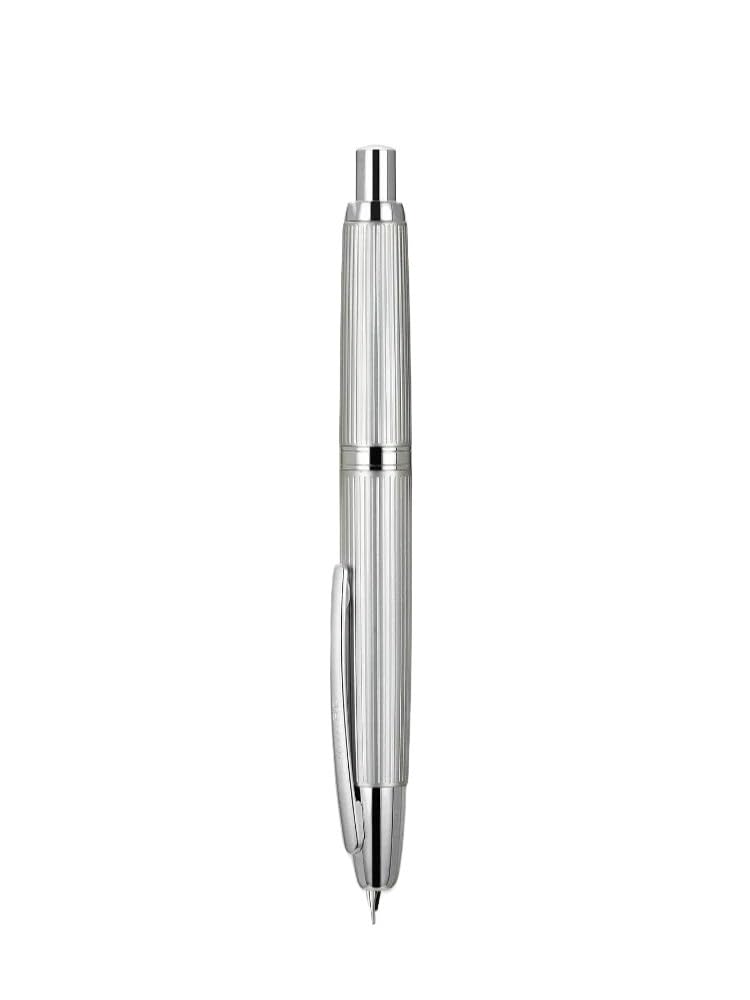 Penna stilografica a 10 presse, retrattile, pennino EF/F, in metallo, con clip, per scrittura e inchiostro, convertitore, articoli per la scuola, cancelleria PK A1 A2 (cioccolato, EF)
