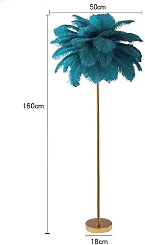 Lámpara dorada con plumas naturales de avestruz de 1,6 m 4