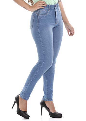 Calça Legging Cinta Push Up Super Lipo, Feminino, Sawary Jeans, Indigo, 42