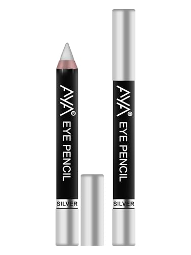 Image of AYA Eye Pencil For Kajal /Eye Liner - Silver 2.8g | Glides Smoothly | Creamy smooth formula | Light weight