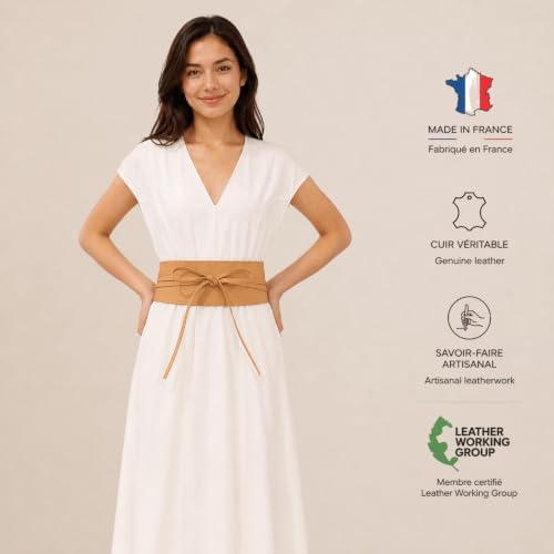 Image of FASHIONGEN - Woman Italian leather Obi belt, CASSIANE