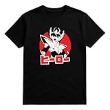 Camiseta Anime Retro Héroe del Amanecer, Diseño Original Estilo Manga, Negro con Ilustración Japonesa, Algodón Suave (FR/ES, Letras, L, Regular, Regular)