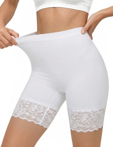 Short anti-frottement sous robe en dentelle sans couture pour femme