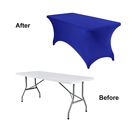 Nappe de table imperméable élasthanne 1,8m lot de 2 bleu roi