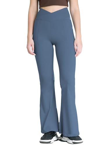 Image of CAVA Tall Hourglass Flared Leggings for Women | V-Waistband, Anti-Camel Toe Design, Tall Fit, Flared Bottoms, Deep Pockets, Sculpting Stretch Fabric