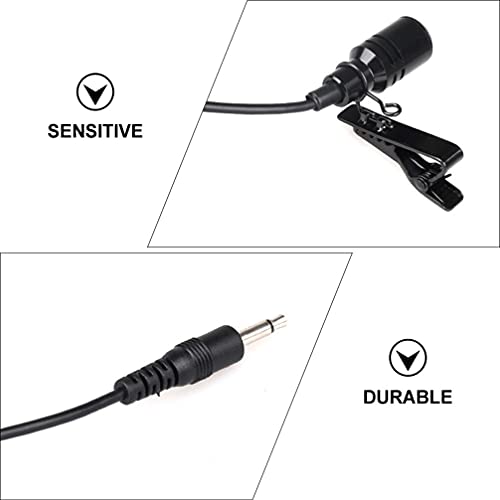 EXCEART Kit de Microfone de Lapela Lapela Clip- on Lav Mic para O Desempenho 10M Fio Condensador Omn