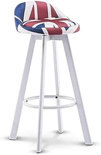 DAGCOT Bar Sillas de Comedor de Desayuno heces Silla ergonómica Comedor Retro taburetes Silla Blanca de Madera Marco imitación Madera Tela Cojín de Asiento Cocina del Restaurante