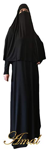 AMAL イスラム教徒 ニカブ & ドレス ニカブ レディース ブルカ オーバーヘッド ジルバブ ヒジャブ アバヤ キマー US サイズ: X-Small カラー: ブラック