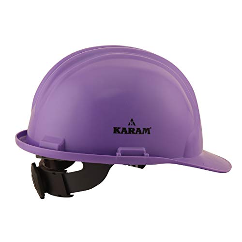 Image of KARAM PN581 Safety Industrial Helmet for Men | Light Weight with Ratchet Type Adjustment | Comfortable Fit & Durable Hard Hat | EN Certified | Violet