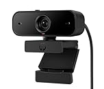 HP 430 FHD Webcam | Full HD 1080p | Dual Mics | Auto Focus | Lighting and Colour Correction | Privacy Shutter | 360° Swivel and 15° Tilt | 85° Field of View | Compatible with Chrome, PC or Mac | Black