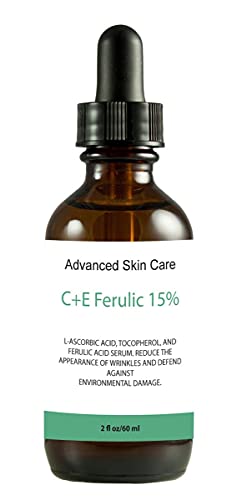 Advanced Skin Care Vitamin C Face Serum with Vitamin E and Ferulic Acid | CE Ferulic 15% with Hyaluronic Acid (Compare to Skin Ceut.) | 2oz, Anti Aging and Wrinkle Serum for Face