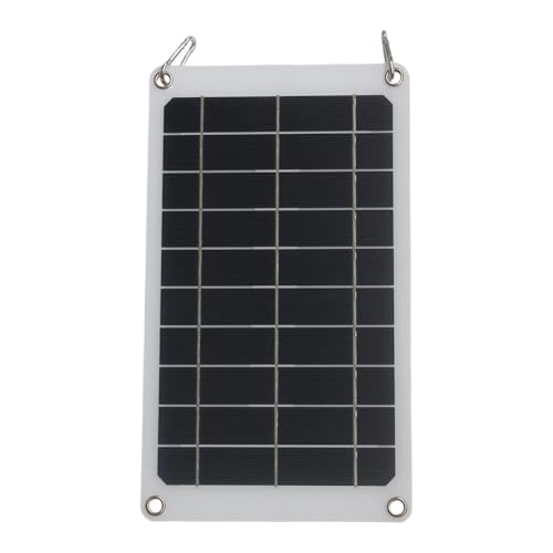 Tidevib 10W Monocrystalline Solar Panel Charger with USB Port for Outdoor Camping and Hiking, White and Black