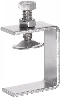 sourcing map Stainless Steel C-Clamp with 46mm Wide Jaw Opening for Woodworking Welding Building Household Mount