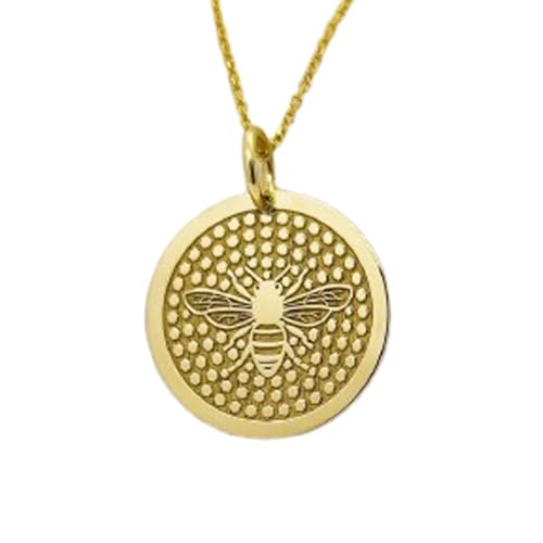 Collier pendentif abeille argent sterling plaqué or chaîne câble bijou unisexe LKBEADS