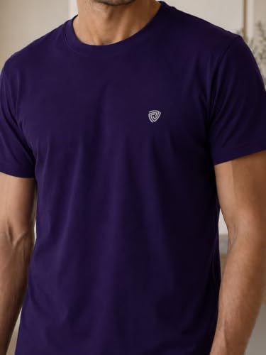 Image of Lux Cozi Men Cotton Half Sleeves Round Neck Regular Fit Casual T-Shirt