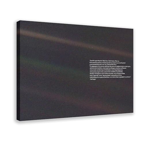 Impression sur toile Carl Sagan pois bleu pâle cadre suspendu bureau 20x30