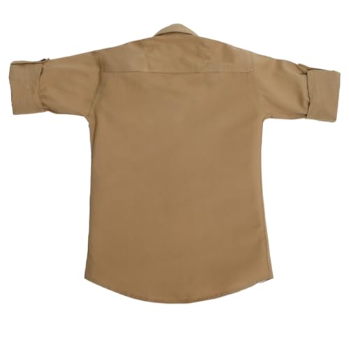 Image of Boys Kids Golden Cotton Shirt, Long Roll-Up Sleeves, Party, Age 2-3 Years