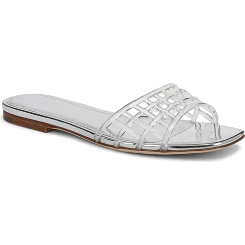 Jelly Slides Sandals for Women Clear Hollow Slip on Mesh Jelly Flats Sandals Summer Beach Slides Shoes