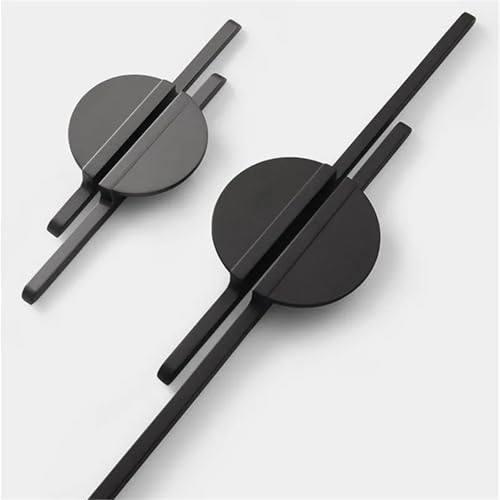 HTNAFONI ライトブラック 半円 ワードローブ ドアハンドル 亜鉛合金 キャビネットハンドル 食器棚 ドア取っ手 家具用金具 1個 (ブラック64mm)