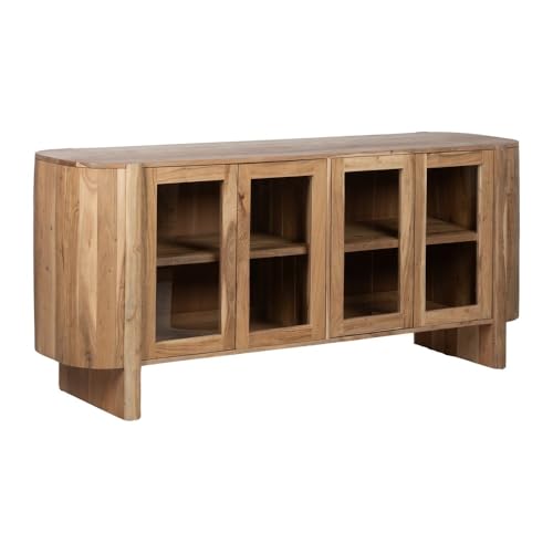Aparador Creel Natural Cristal Madera de Mango 180 x 40 x 80 cm - Marca: BigBuy Home - EAN: 8445146128478