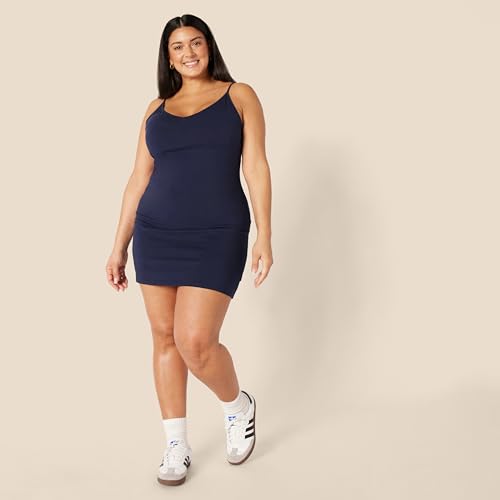 Image of Amazon Essentials Women's Slim Fit Cotton Layering Slip Dress, Pack of 2