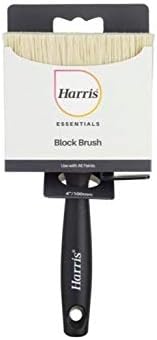 Harris Essentials All-Purpose Large Flat Block Paint Brush All-Round, Multi-Purpose Brush for Brick, Decking, Fence, Applying PVA, Cleaning and Treating 4"