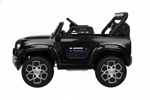 Image of Kids Defender 4X4 Heavy Duty 12V Electric Ride On for Kids with Remote Control 1-7Yrs Car Battery Operated Ride On (Metallic Black)