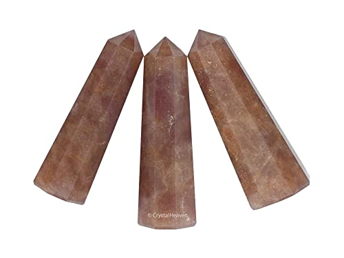 Image of Certified Strawberry Quartz Crystal Tower Obelisk Point for Chakra, Healing and Balancing - AAA Grade Original Certified Gemstone Agate for Reiki Meditation Yoga Spiritual (2-3 Inches)