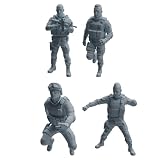 MRY-SFW LYTR64953 1/64 SWAT-Teamfiguren in Kampfstellung (4 Sets) - Modellbahnprodukt - Polizeithema (1 Set)