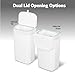Glad Roomate Under Counter Trash Can | Space Saving Waste Bin for Kitchen Cabinet, Bathroom or Office | Dual Lid for Ease of Opening, 12 Liter, White