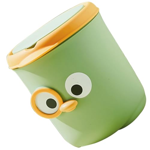 HEMOTON Mini Poubelle de Table Verte Conteneur à Ordures Compact et Mignon avec Couvercle à Clapet Facile à Ouvrir pour Salon ou Bureau