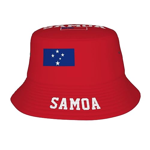 YiiLi Samoa Flag Samoans 3D Print Bucket Hat Fisherman Outdoor Beach Caps Black